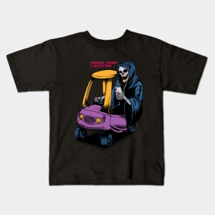Grim reaper share your Location Kids T-Shirt